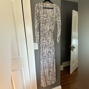 Long sleeve maxi wrap dress